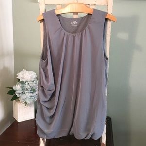 DRAPED LOFT Sleeveless Chiffon Shell Elast…